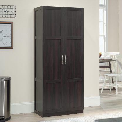 Sauder - Armarios de Almacenamiento Diversos para despensa, Longitud: 75,2 cm x Ancho: 40,9 cm x Alto: 180,6 cm, Acabado de Roble Highland
