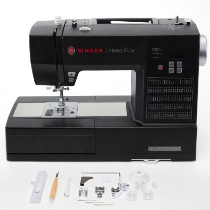 SINGER Máquina de coser de ley 6600C resistente con kit de accesorios, motor fuerte con potencia de perforación mejorada, aplicaciones de 215 puntadas, marco de metal completo, visualización LCD y