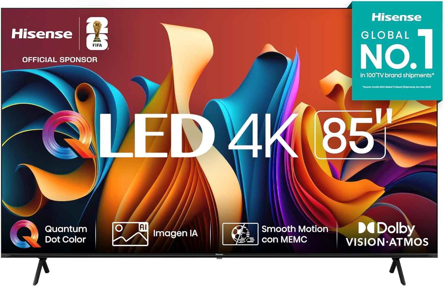 Hisense Television QD6QFM (Modelo 2025) Pantalla 43 Pulgadas,QLED Smart Fire TV UHD 4K,Control Remoto por Voz con Alexa,Escalado AI a 4K,Dolby Vision Atmos, Modo de Juego Plus