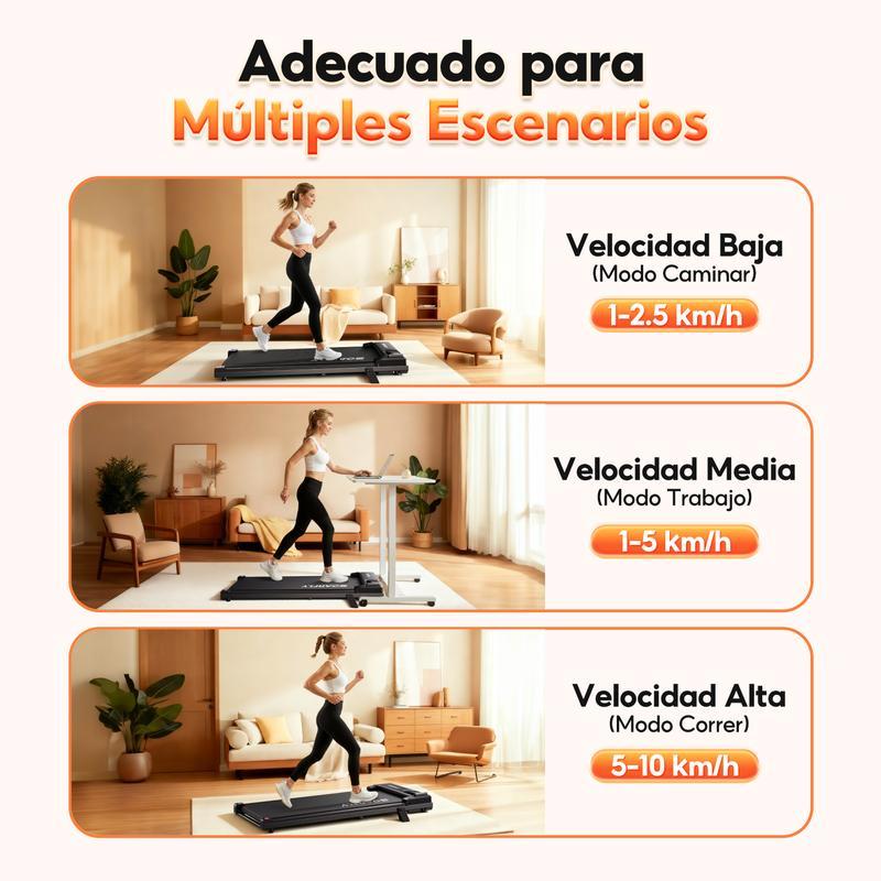 Caminadora Trotadora Eléctrica, Multi-velocidad, Quema Calorías Rápido, Diseño Plegable Compacto, Silenciosa, Carga 150 kg, Entrena en Casa/Oficina, Equipamiento deportivo interior y exterior