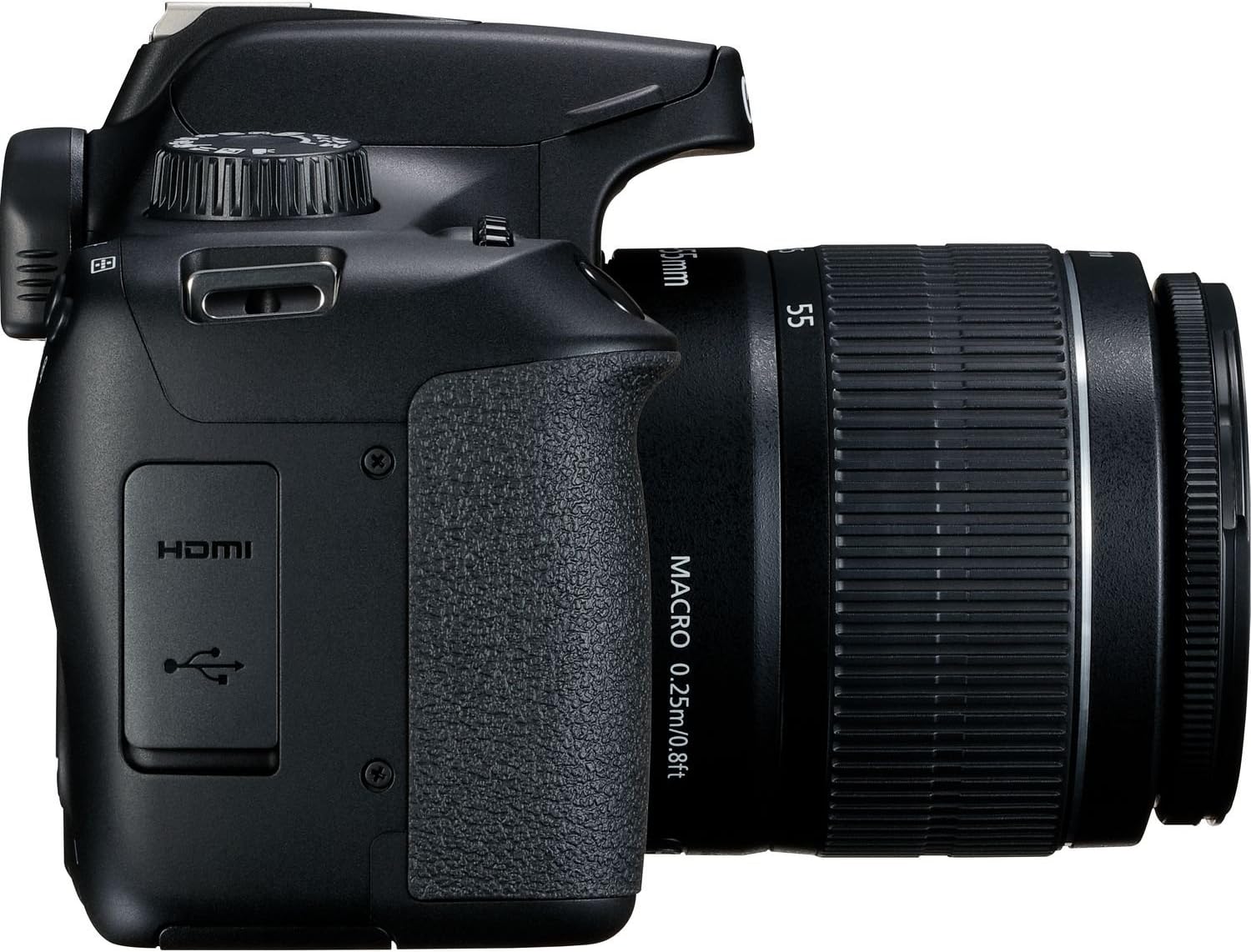 Cámara Canon EOS 4000D con Lente EF-S 18-55mm f/3.5-5.6 III y Accesorios Profesionales: Batería de Repuesto LPE10, Flash Esclavo, Bolsa Grande para Dispositivos en Negro
