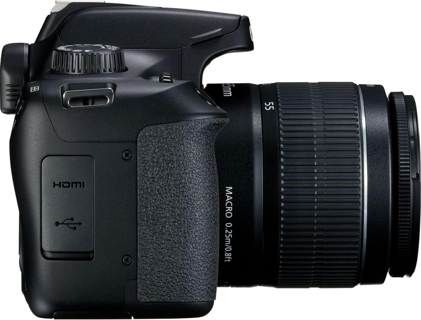 Cámara Canon EOS 4000D con Lente EF-S 18-55mm f/3.5-5.6 III y Accesorios Profesionales: Batería de Repuesto LPE10, Flash Esclavo, Bolsa Grande para Dispositivos en Negro