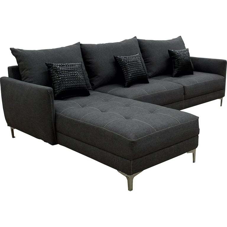 Sala esquinera Caslon Gris Oxford, 260x180 cm, Lino nacional, Modular El Bazar Store Moderna abotonada en esquina