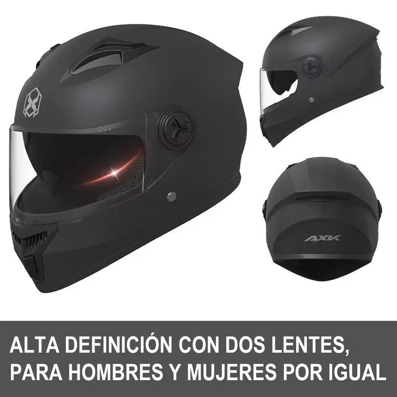 Mica Casco Abatible Moto Deportivo Dot Azul Oscuro Monocolor Certificado Doble Visera Antirrayas Antiruido Ventilación Completa Seguridad Profesional Negro Mate