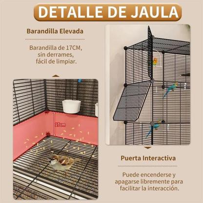 Jaula Móvil para Aves, Jaula para Loros y Canarios con Accesorios Completos, con Ruedas y Base Elevada para Fácil Limpieza