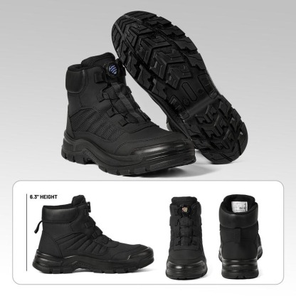 Furuian Steel Toe Boots for Men Women- Work shoes Work boots Stylish & Comfortable Safety Boots with Rotating Buckle Anti-Puncture Slip-Resistant Design Industrial Construction Puncture Proof Indestructible High Top Tactical Work Boots Summer Vibes