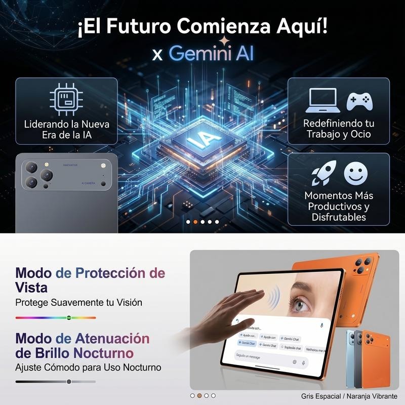 Tablet 10.1\" Android 15 Rendimiento Fluido | Octa-Core | 16GB+256GB | Pantalla HD | 10000mAh | WiFi 5G | Accesorios Incluidos