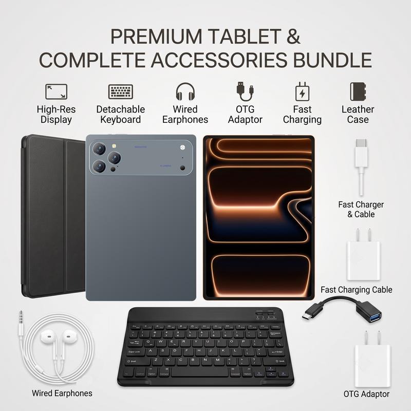 Tablet 10.1\" Android 15 Rendimiento Fluido | Octa-Core | 16GB+256GB | Pantalla HD | 10000mAh | WiFi 5G | Accesorios Incluidos