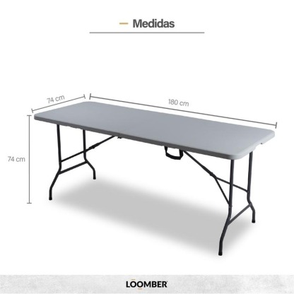 Paquete de 4 Mesas Plegables Blancas 180 cm para Eventos y Fiestas Cómodas y Prácticas