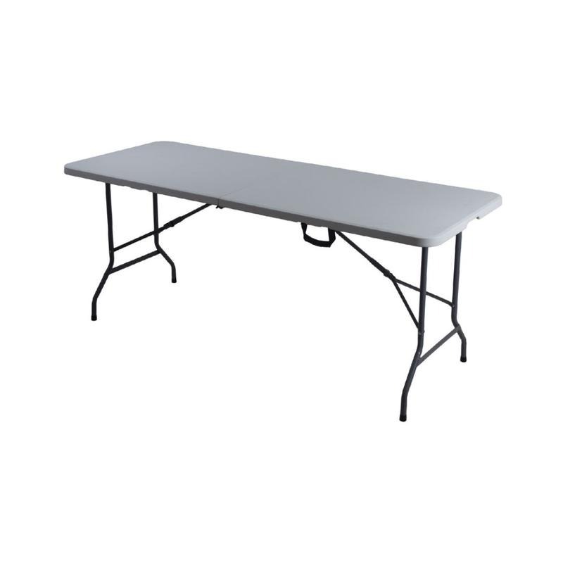 Paquete de 4 Mesas Plegables Blancas 180 cm para Eventos y Fiestas Cómodas y Prácticas