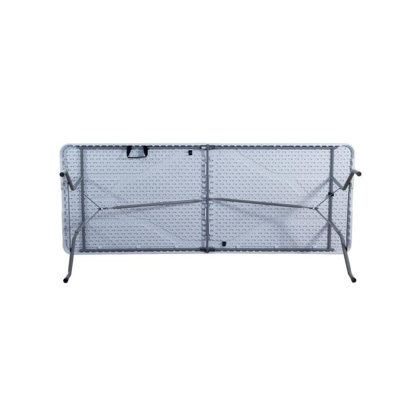 Paquete de 4 Mesas Plegables Blancas 180 cm para Eventos y Fiestas Cómodas y Prácticas