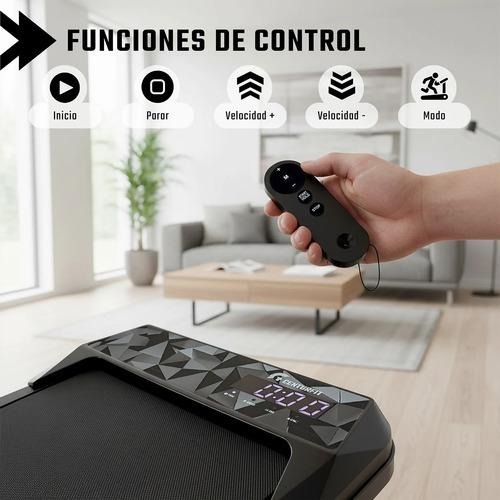 Caminadora Eléctrica Centurfit 1.5 HP Plegable 10 km/h con Control Remoto, Pantalla LED, Soporte para Celular, Portátil, Silenciosa, para Caminar y Trotar en Casa, Capacidad 90 kg, Negro