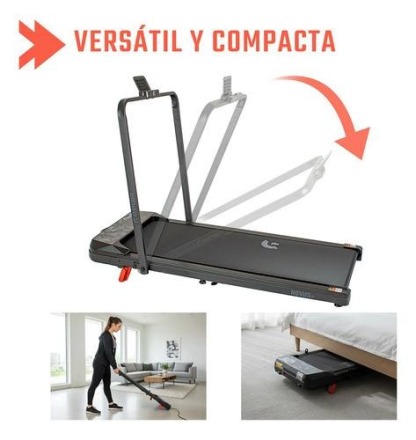 Caminadora Eléctrica Centurfit 1.5 HP Plegable 10 km/h con Control Remoto, Pantalla LED, Soporte para Celular, Portátil, Silenciosa, para Caminar y Trotar en Casa, Capacidad 90 kg, Negro