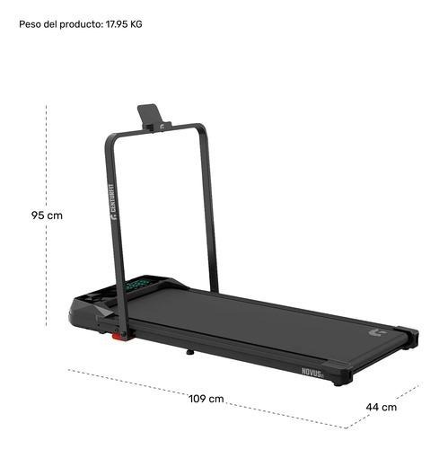 Caminadora Eléctrica Centurfit 1.5 HP Plegable 10 km/h con Control Remoto, Pantalla LED, Soporte para Celular, Portátil, Silenciosa, para Caminar y Trotar en Casa, Capacidad 90 kg, Negro