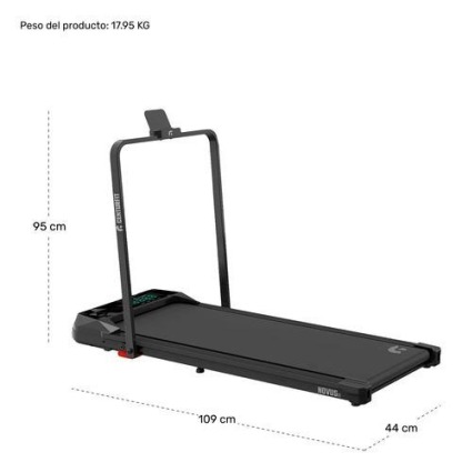 Caminadora Eléctrica Centurfit 1.5 HP Plegable 10 km/h con Control Remoto, Pantalla LED, Soporte para Celular, Portátil, Silenciosa, para Caminar y Trotar en Casa, Capacidad 90 kg, Negro