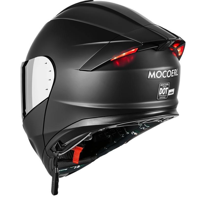 Cascos Moto Integral Abatible, con LuzLed, con Bluetooth Puede Hablar yEscuchar musica, para Mica Plata, NegroMate, Certificado Dot