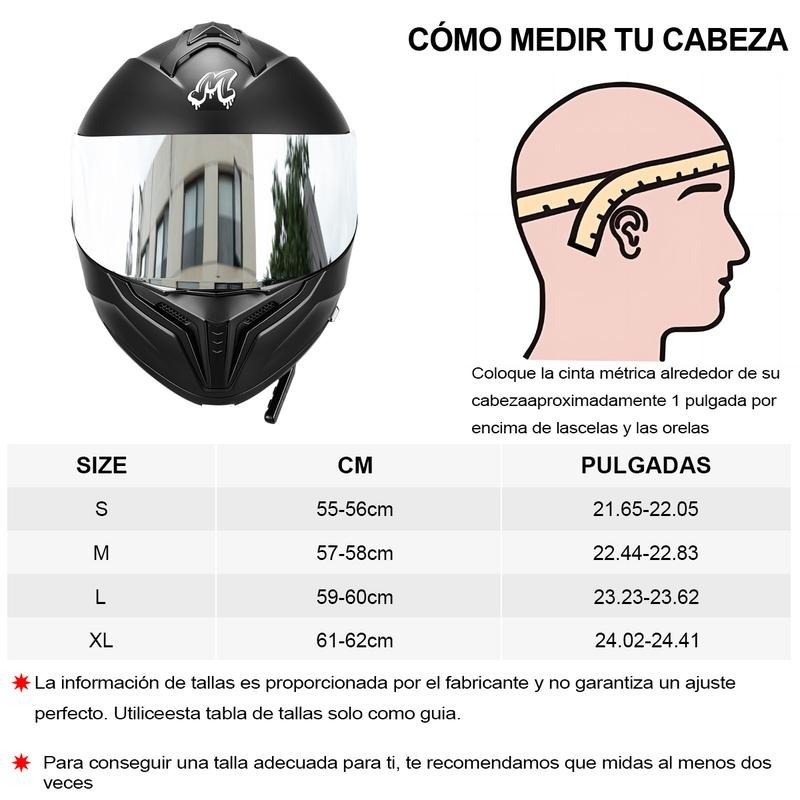 Cascos Moto Integral Abatible, con LuzLed, con Bluetooth Puede Hablar yEscuchar musica, para Mica Plata, NegroMate, Certificado Dot