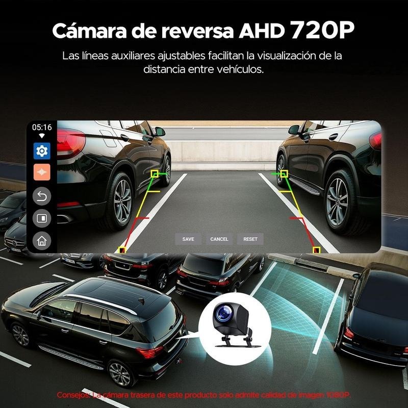 LAMTTO Pantalla Grande Inalámbrica CarPlay de 10.25” para Ver Netflix/YouTube/TikTok en Autos Antiguos & Kit de Cámara Trasera 720P Incluido, Sin Necesidad de Modificar el Auto, Funciona en Autos, Camiones y SUV de 12-24V - Hot Sale
