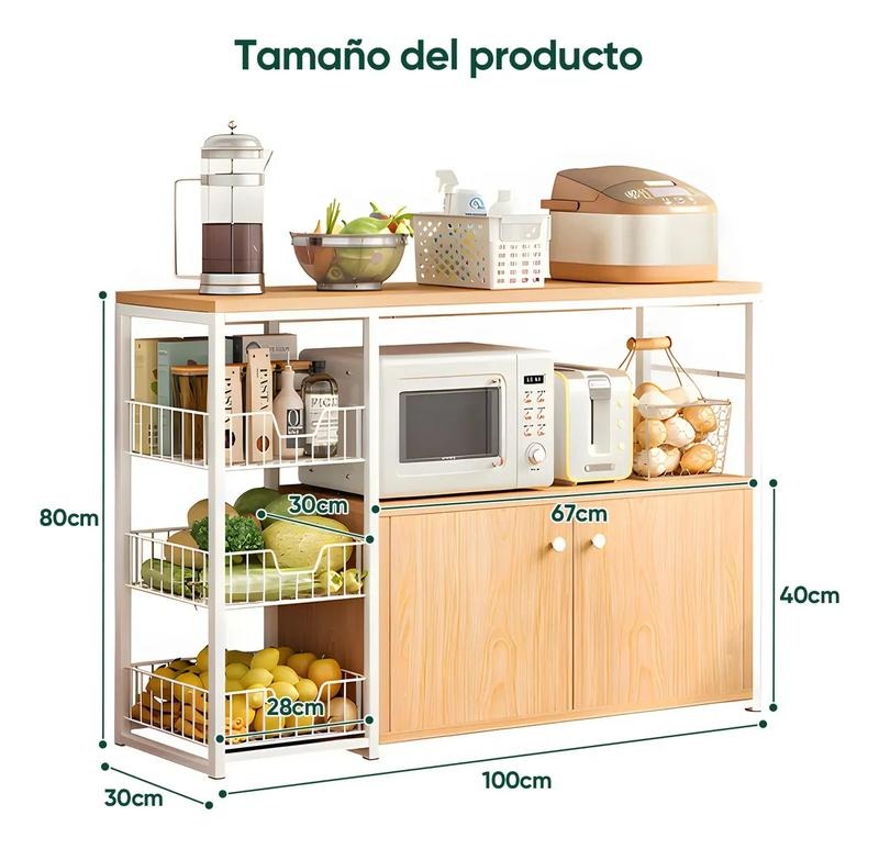 Mueble Organizador Cocina Estante Microondas Despensa Horno