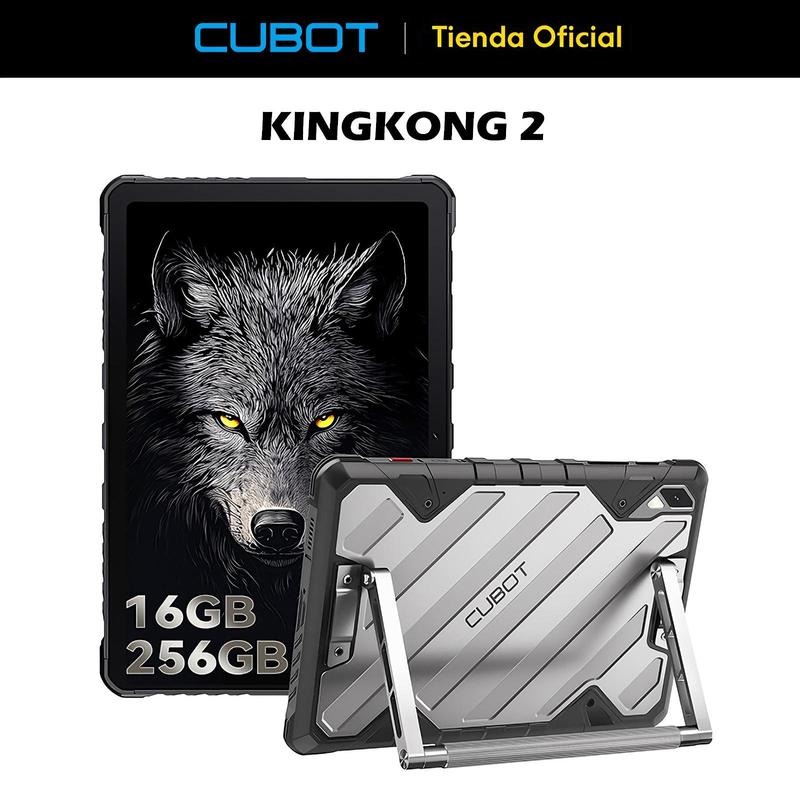 CUBOT Tablet Tab Kingkong 2, 10.95\" HD 2K Pantalla 20400mAh Batería Rugged Tableta con Soporte, 16GB RAM& 256GB ROM, IP68/IP69K Impermeable, Android 14/Doble 4G/Face ID