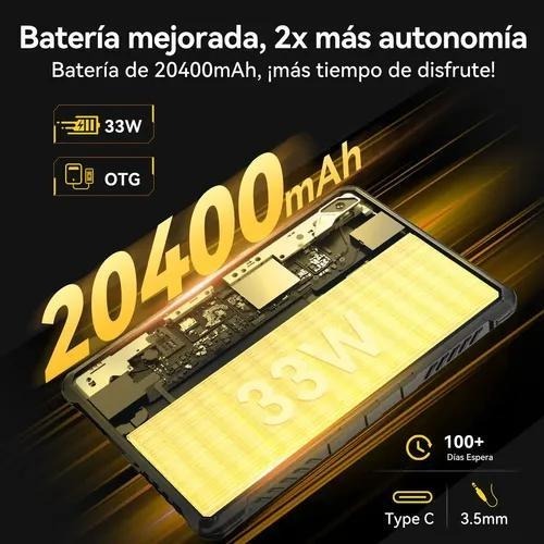 CUBOT Tablet Tab Kingkong 2, 10.95\" HD 2K Pantalla 20400mAh Batería Rugged Tableta con Soporte, 16GB RAM& 256GB ROM, IP68/IP69K Impermeable, Android 14/Doble 4G/Face ID