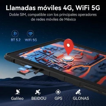 CUBOT Tablet Tab Kingkong 2, 10.95\" HD 2K Pantalla 20400mAh Batería Rugged Tableta con Soporte, 16GB RAM& 256GB ROM, IP68/IP69K Impermeable, Android 14/Doble 4G/Face ID