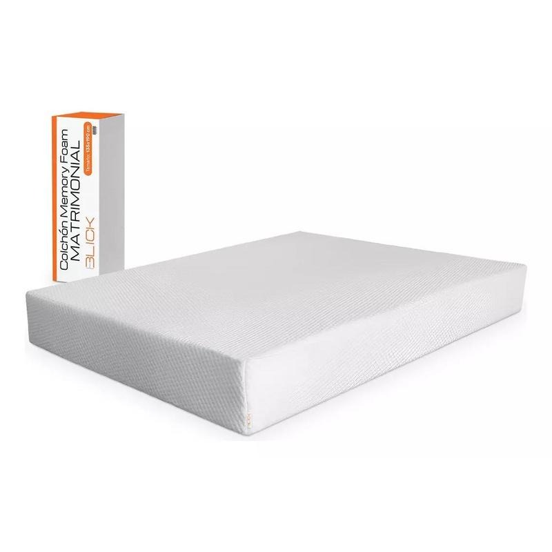 Colchón Memory Foam Blick Firme, Soporta 180 kg, Color Blanco