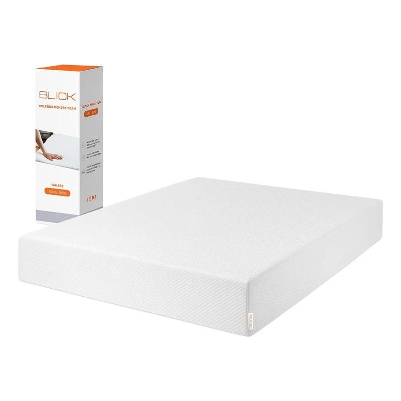 Colchón Memory Foam Blick Firme, Soporta 180 kg, Color Blanco