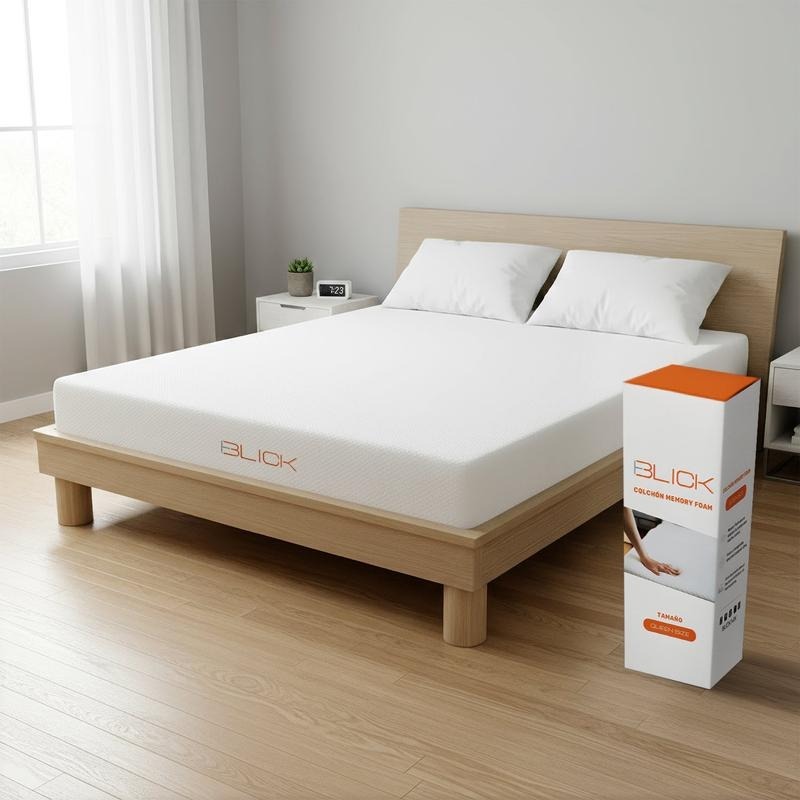 Colchón Memory Foam Blick Firme, Soporta 180 kg, Color Blanco