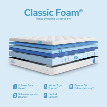 Colchón Classic Foam Color Dreams | Memory Foam | 18cm | En Caja