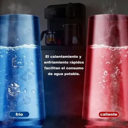 Heaimo H38b Dispensador De Agua Con Cubo Inferior Oculto, Fría Y Caliente Y Diseño Con Dos Teteras