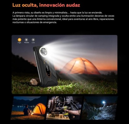 Cubot KingKong ACE5, Robusto Smartphone Android 16, 20 GB de RAM (8GB + 12GB ampliables), 256 GB de ROM, batería de 10200 mAh, pantalla de 6,745" y 120 Hz, cámara de 48MP, NFC, luz de anillo oculta. 4G móviles ofertas  A