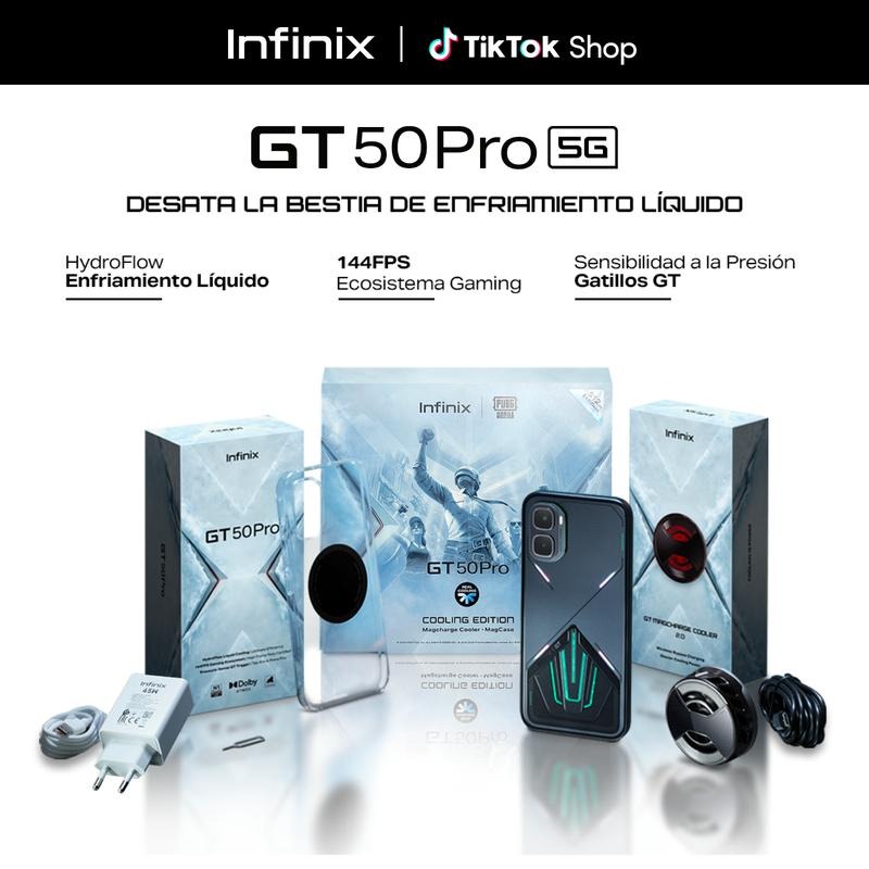 Infinix GT 50 PRO 5G, 12+256GB/12+512GB, Plata Glacial con Gaming Kit Gratis, Enfriamiento Líquido Real - Gatillos GT - 144 FPS Ecosistema Gaming-Hot Sale x Mayo Venta Quincenal Campaign