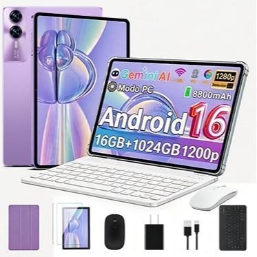 6 plazos sin intereses Tableta S12 Plus Nuevo Modelo 2026 de 12.8 Pulgadas [16 GB + 1 TB] | Pantalla OLED Color Real 120 Hz, Tecnología Similar a PCI | Ultra Delgada | Alta Definición | Ideal para Oficina y Entretenimiento | Wi-Fi y Bluetooth con Cámara