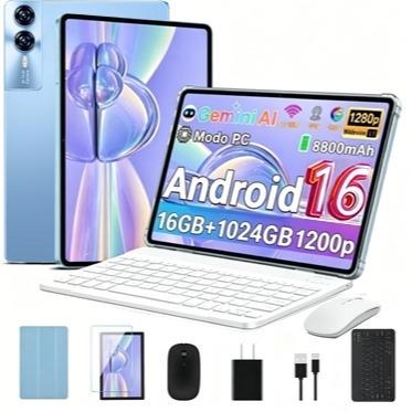 6 plazos sin intereses Tableta S12 Plus Nuevo Modelo 2026 de 12.8 Pulgadas [16 GB + 1 TB] | Pantalla OLED Color Real 120 Hz, Tecnología Similar a PCI | Ultra Delgada | Alta Definición | Ideal para Oficina y Entretenimiento | Wi-Fi y Bluetooth con Cámara
