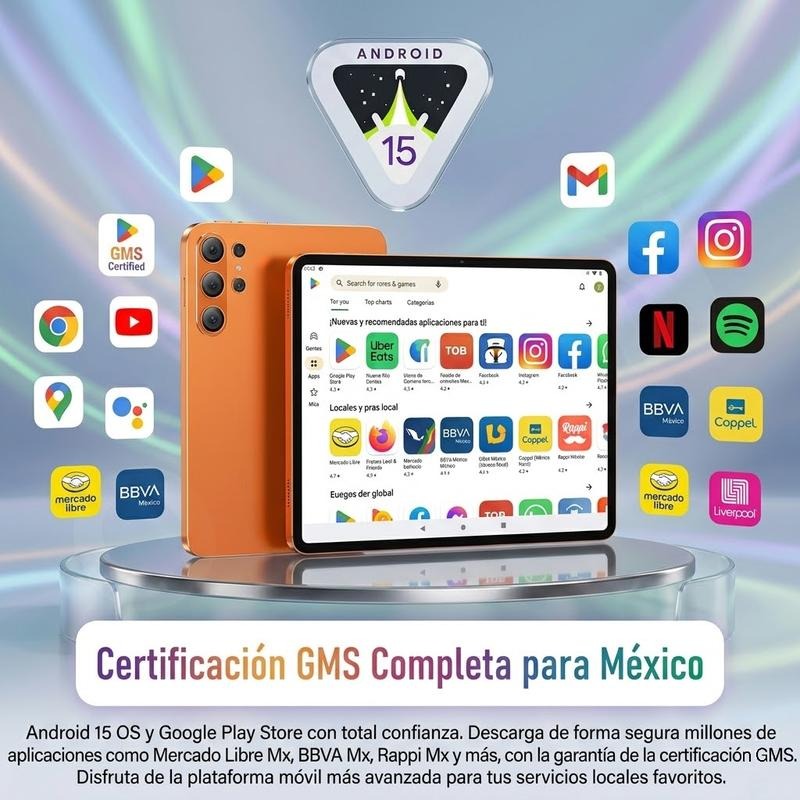 Tablet 10.1" Android 15| Octa-Core | 16GB+256GB | Pantalla HD | 10000mAh | WiFi 5G | Accesorios Incluidos