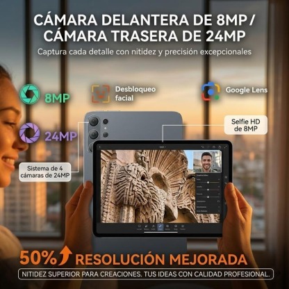 Tablet 10.1" Android 15| Octa-Core | 16GB+256GB | Pantalla HD | 10000mAh | WiFi 5G | Accesorios Incluidos