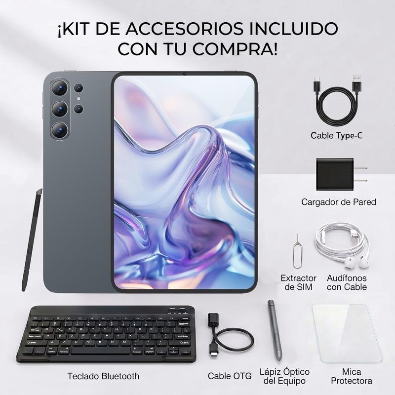 Tablet 10.1" Android 15| Octa-Core | 16GB+256GB | Pantalla HD | 10000mAh | WiFi 5G | Accesorios Incluidos