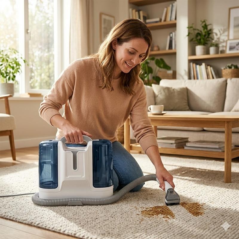 Aspiradora para Alfombra y Tapicería con Función de Inyección y Succión de Agua, Limpieza Profunda de Muebles, Autos y Pisos, Ideal para Eliminar Manchas y Suciedad Difícil