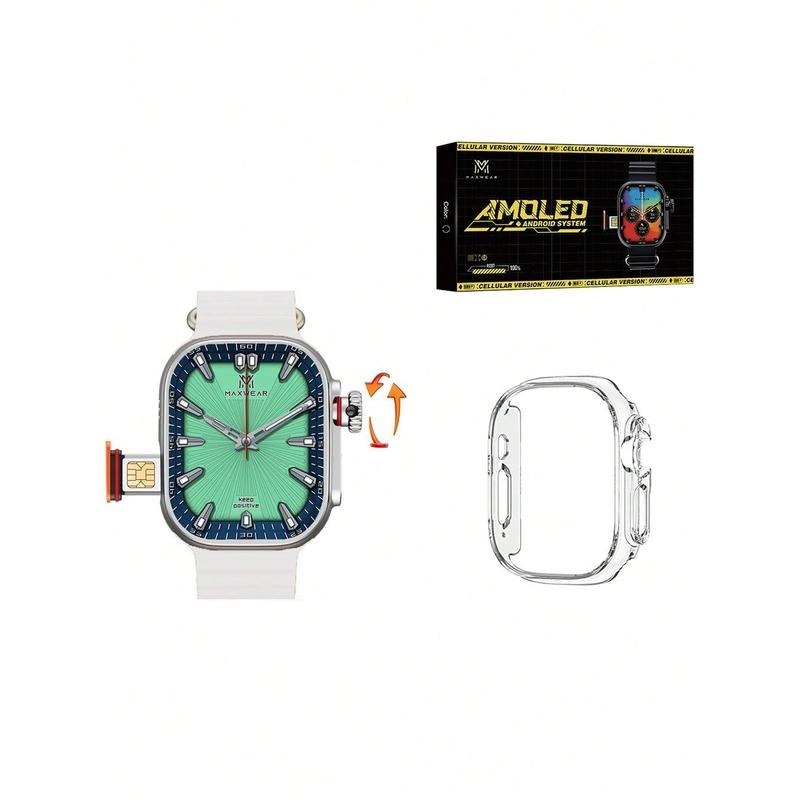 Maxwear U3a smart watch La Tarjeta SIM de Reloj Inteligente 5G 16GB con Cámara GPS App Descargable WiFi iOS para Pagar Android Pantalla AMOLED 2.06 Pulgadas Procesador Sc8541e 4 núcleos 1.4 GHz RAM 2GB ROM 16GB Batería 800mAh Correa de 49mm