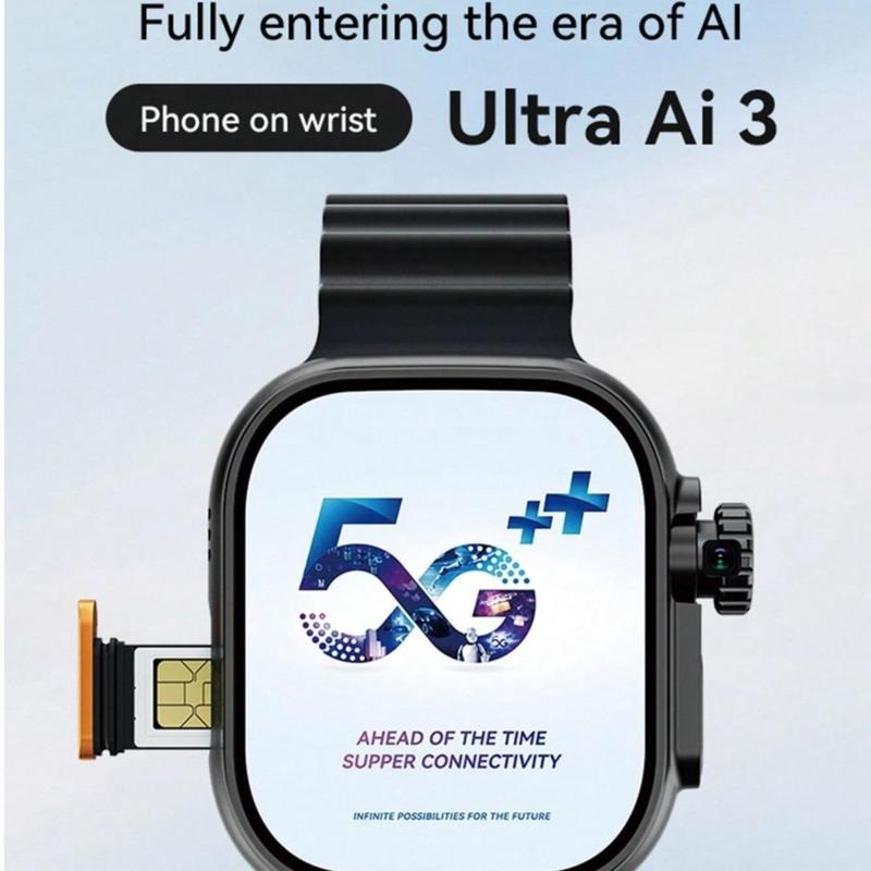 Maxwear U3a smart watch La Tarjeta SIM de Reloj Inteligente 5G 16GB con Cámara GPS App Descargable WiFi iOS para Pagar Android Pantalla AMOLED 2.06 Pulgadas Procesador Sc8541e 4 núcleos 1.4 GHz RAM 2GB ROM 16GB Batería 800mAh Correa de 49mm