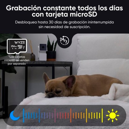 Wyze Cam OG - Cámara Inteligente 1080p Con Grabación 24/7 en microSD, Monitoreo De Mascotas Y Compatible Con Alexa/Google Assistant