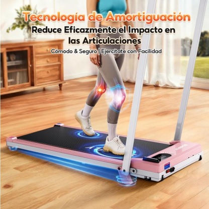 Caminadora eléctrica para casa y oficina, con versiones con y sin barandales, plegable, motor de 3.5 HP y control remoto.
