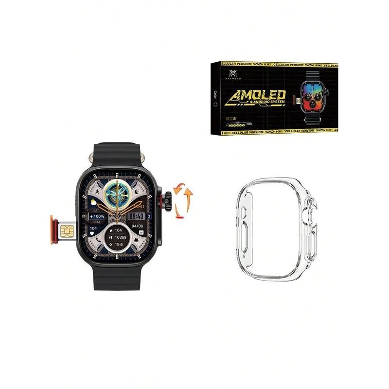 Maxwear U3a smart watch La Tarjeta SIM de Reloj Inteligente 5G 16GB con Cámara GPS App Descargable WiFi iOS para Pagar Android Pantalla AMOLED 2.06 Pulgadas Procesador Sc8541e 4 núcleos 1.4 GHz RAM 2GB ROM 16GB Batería 800mAh Correa de 49mm