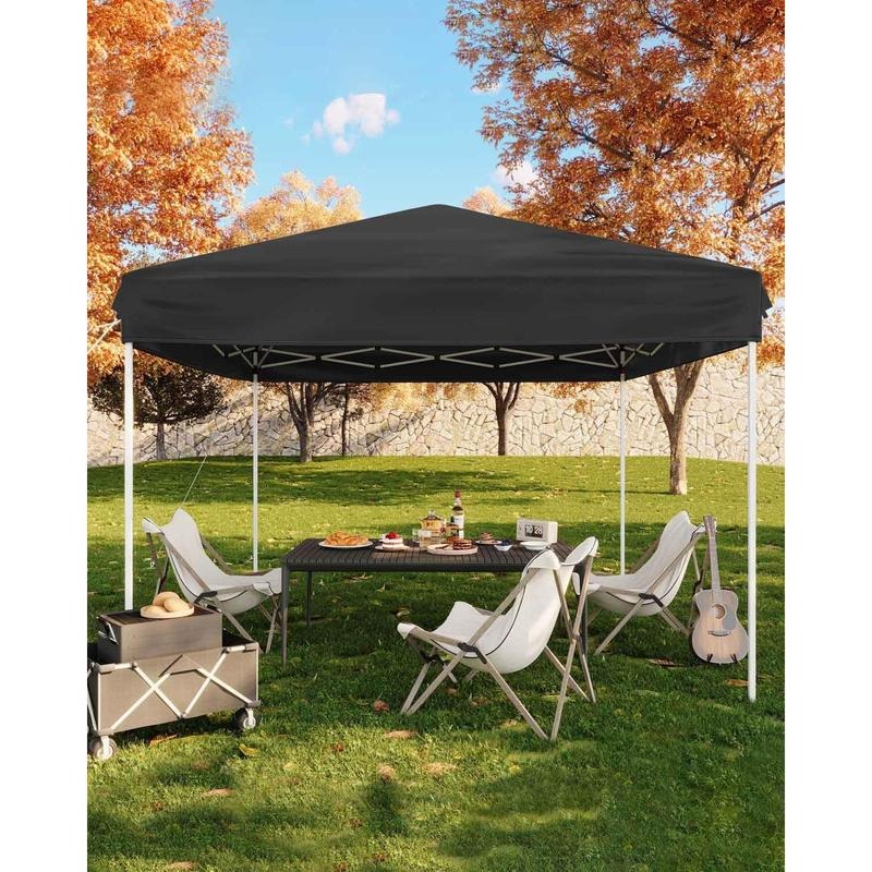 Carpa plegable pop-up 3x3 m (10x10 ft) con montaje rápido por botón - 3 alturas ajustables - 4 sacos de arena + pared lateral + bolsa con ruedas, Blanco/Azul/Verde