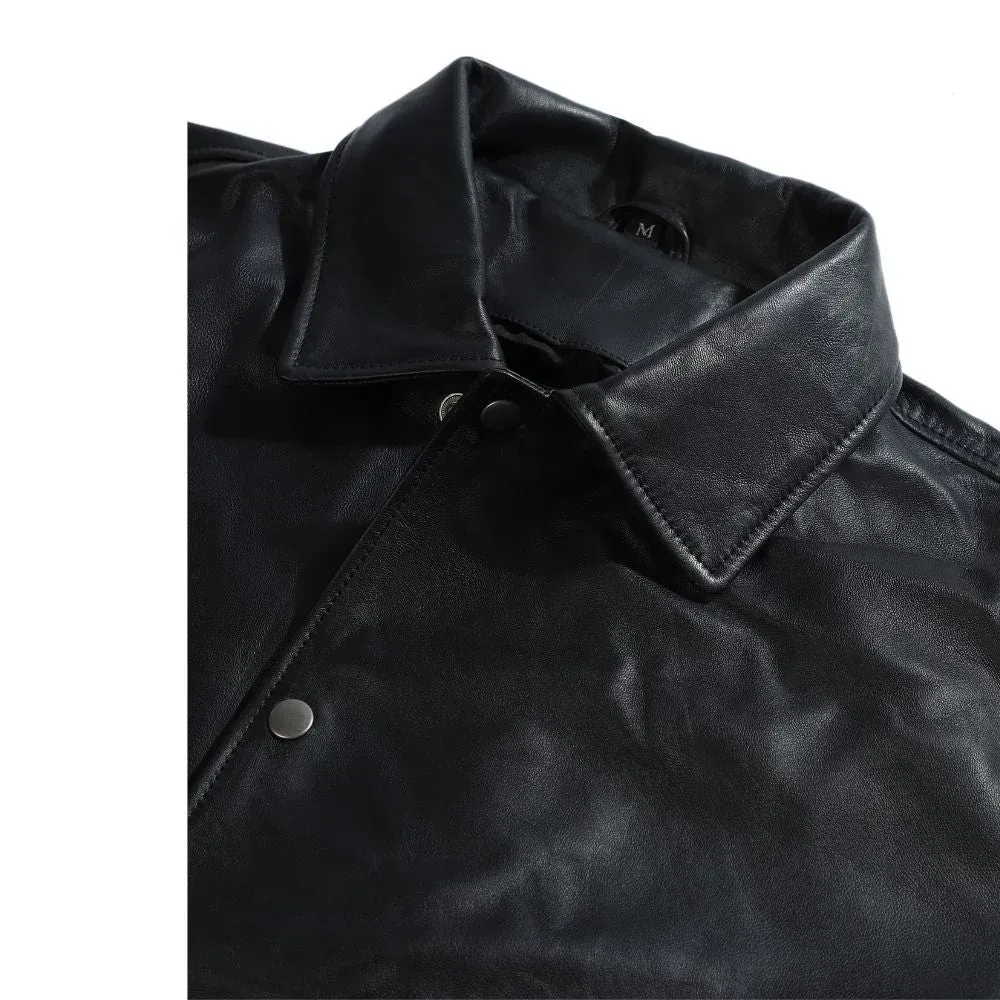Ryder Black Varsity Style Leather Jacket