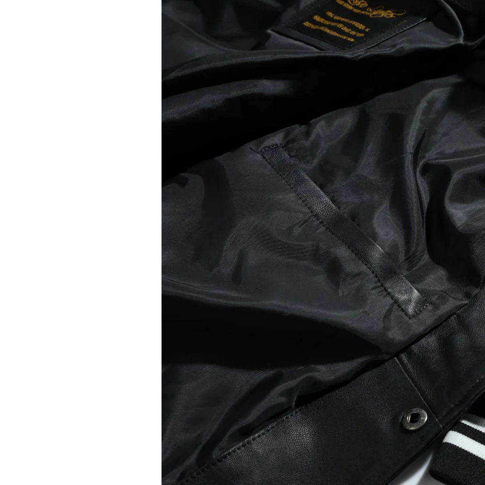 Ryder Black Varsity Style Leather Jacket
