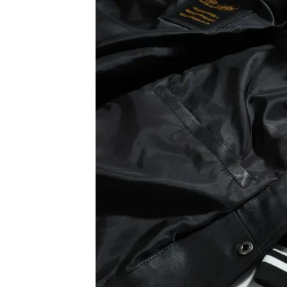 Ryder Black Varsity Style Leather Jacket