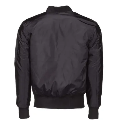 Allan's black Nylon Flight Jacket with Ribbed Waist