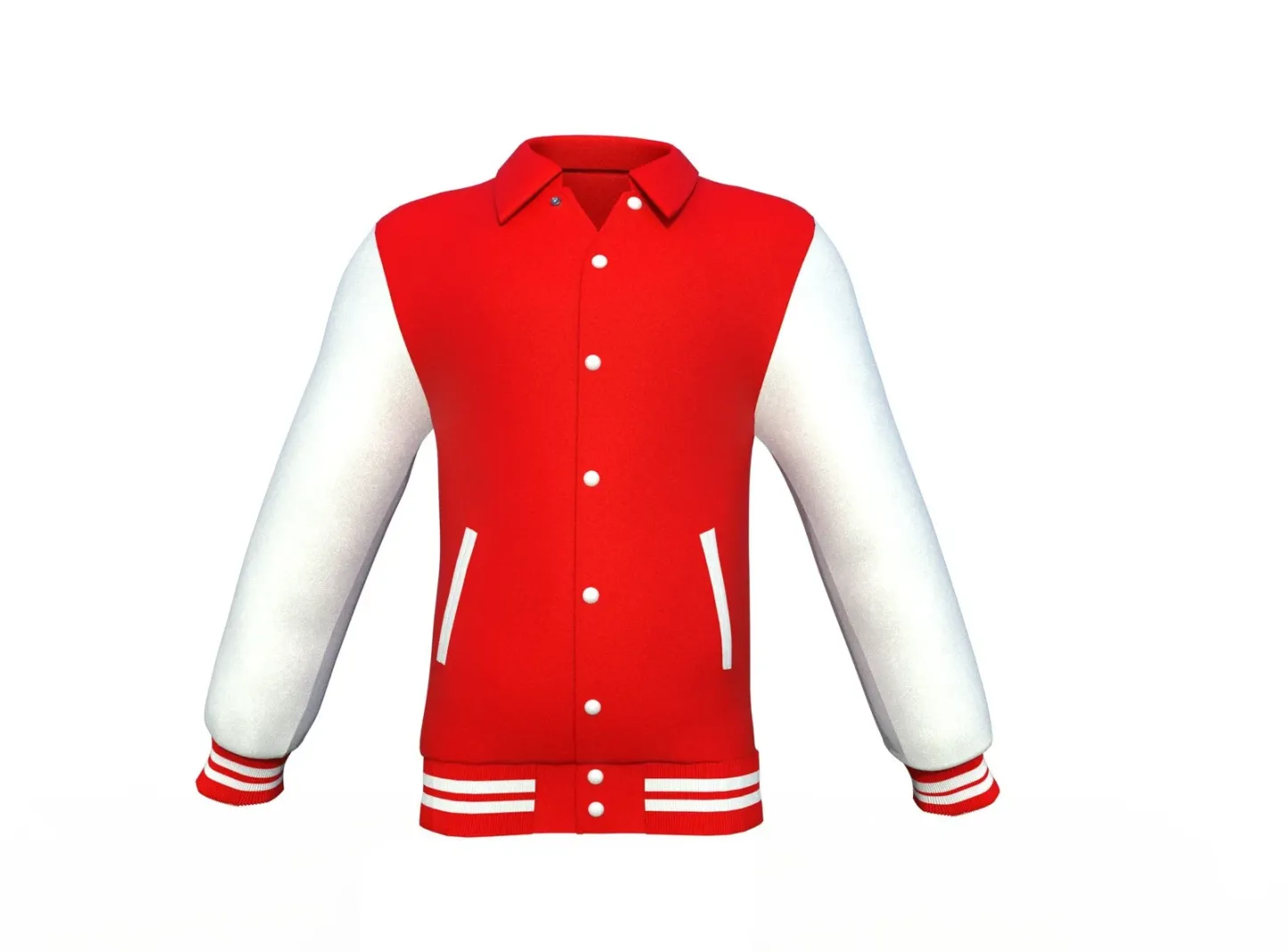 Maroon Varsity Letterman Jacket with White Sleeves